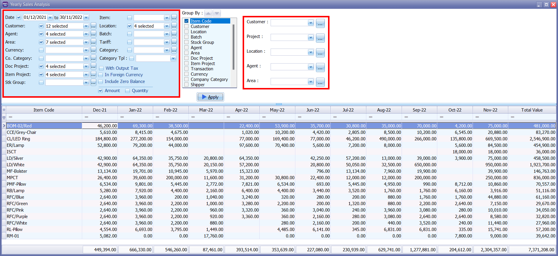 SQL Accounting Software - Branch Analysis Reports