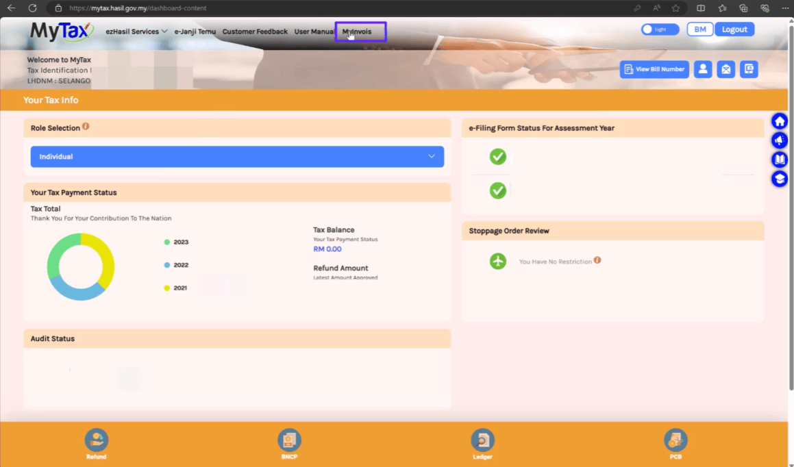 Register LHDN MyInvois Portal For E-Invoice - Step 2a