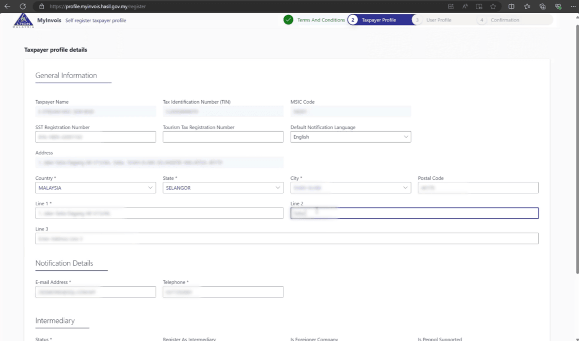 Register LHDN MyInvois Portal For E-Invoice - Step 3