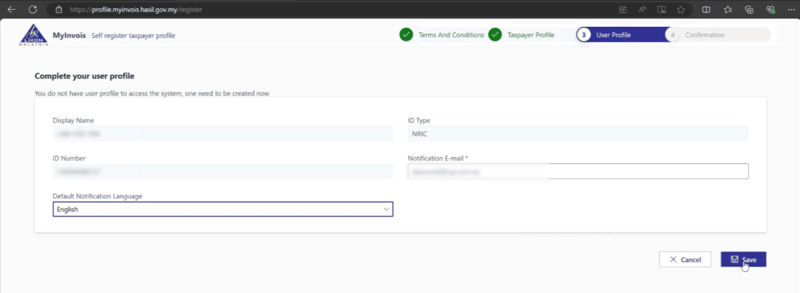 Register LHDN MyInvois Portal For E-Invoice - Step 4