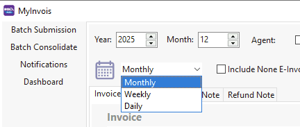 E-Invoice Dashboard Features - Chart Display Mode