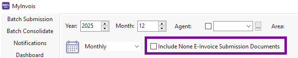 E-Invoice Dashboard Features - View None E-Invoice Submission Documents
