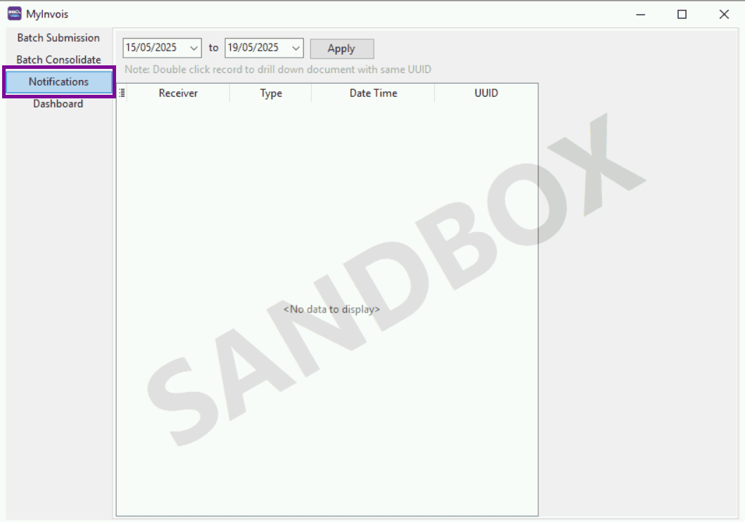 Check E-Invoice Notifications - Step 2