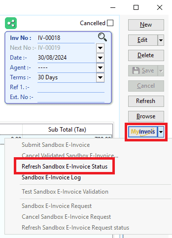 Check E-Invoice Verification Status (Single Document) - Step 1