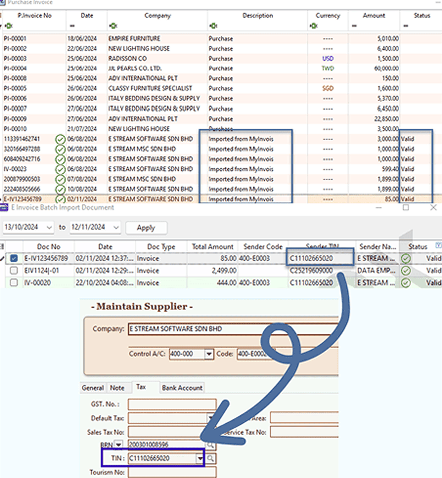 Confirm and import