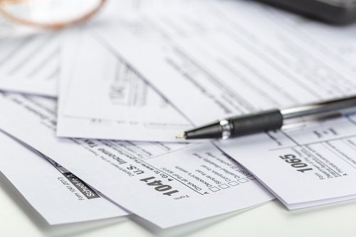 Tax forms, close up